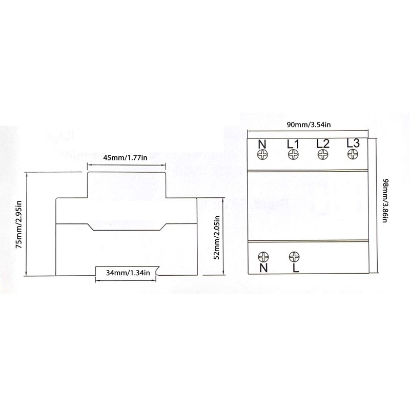 3 Phase Voltage Transfer Switch DIN Rail Mounted Electrical Selector