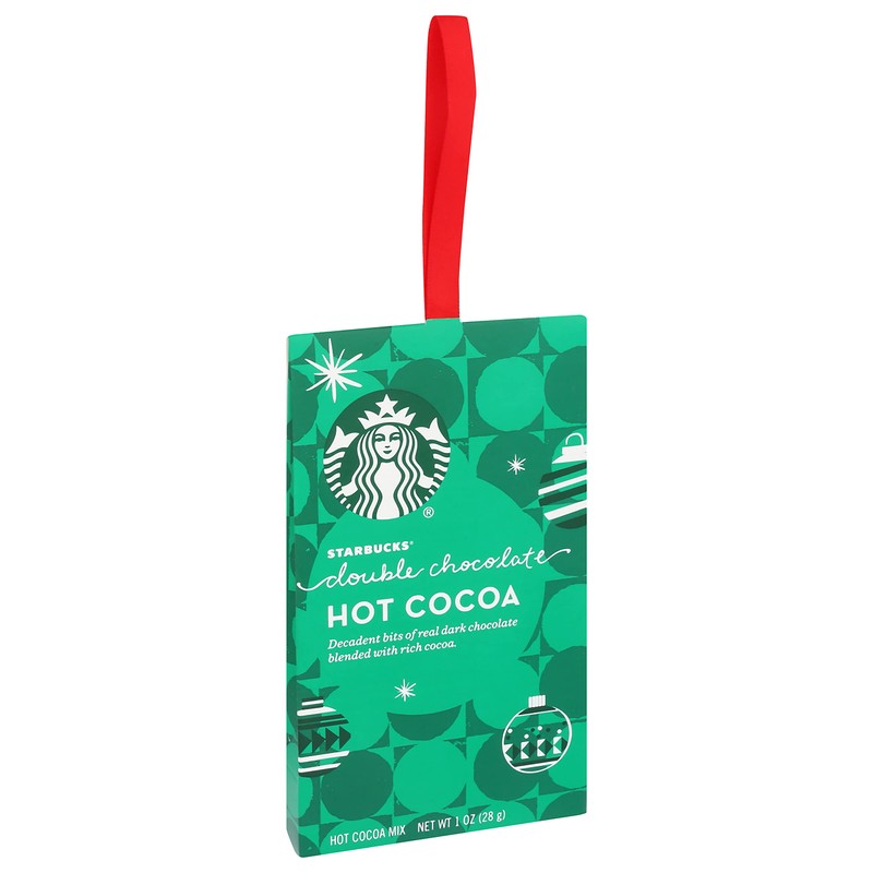Starbucks Hot Cocoa Mix Ornament, Double Chocolate Hot Cocoa, Real