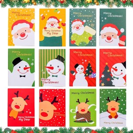 Auzlya Pack of 24 Mini Notepads Christmas Notebook, Christmas Cartoon Notebook, Christmas Notepads Children, Christmas Party Gifts Bag Fillers, Random Colour Pattern