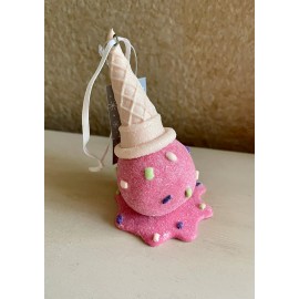 candyland pink melted ice cream cone ornament