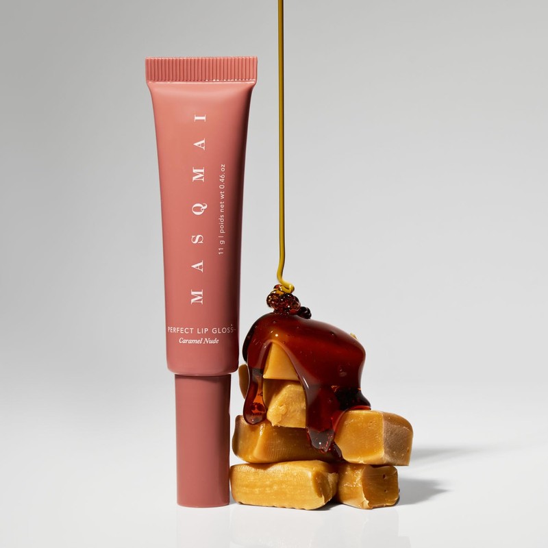 MASQMAI Perfect Lip Gloss Peptide Volumising Lip Gloss Caramel Nude