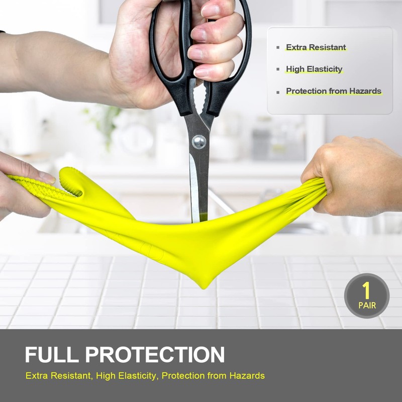 DABOGOSA MAMISON Reusable Household Dishwashing Cleaning Rubber Gloves, Non-Slip Kitchen