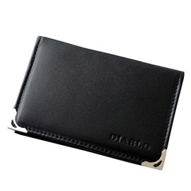 Diablo KA-1043 Business Card Case, Horse Leather x Cowhide Leather Card Case, black
