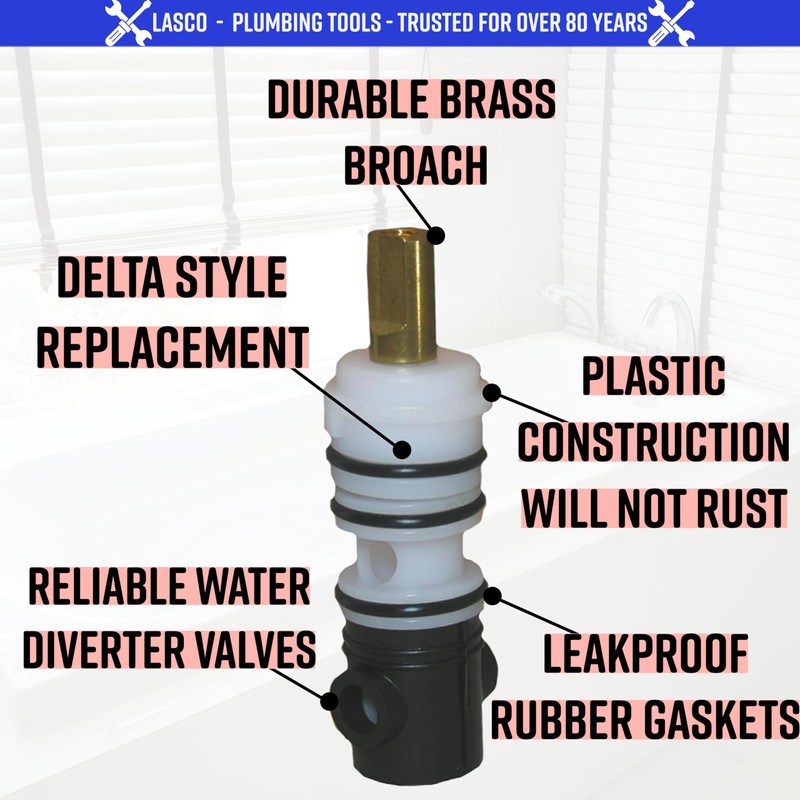 Lasco S-735-4T Import Diverter Stem ,0489,Delex Pattern Broach, For 3