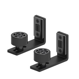 CCJH Sliding Barn Door Floor Guide Adjustable Wall Mount Flush Bottom Door Guides (2, Black)
