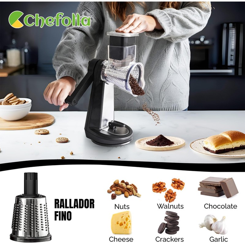 CHEFOLLA Multifuncional Cortador de Verduras,Mandolina Rallador de Verduras