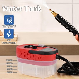 SMAYDA Handheld Steam Cleaner Portable High-pressure Steam Cleaner with 3 Brushes and 1 Glass Scraper Quickly Generates High-temperature Steam to Deeply Clean Kitchens and Car Seats