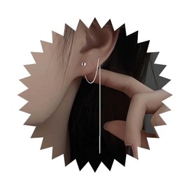 Dervivea Boho Long Chain Dangle Earrings Silver Chain Threader Earrings Ball Ear Threader Earrings Chain Thread Through Earrings Sleek Chain Drop Earrings Jewelry for Women(Ball)