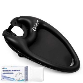 Cehim Inflatable Shampoo Basin - Portable Shampoo Bowl, Hair Washing Basin for Bedridden, Disabled,Injured, Hair Wash Tub for Dreadlocks and at Home Sink Washing (Black, Large)