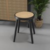 [PJ Collection] Natural Rattan Top Wood Stool, Rattan Stool, Small