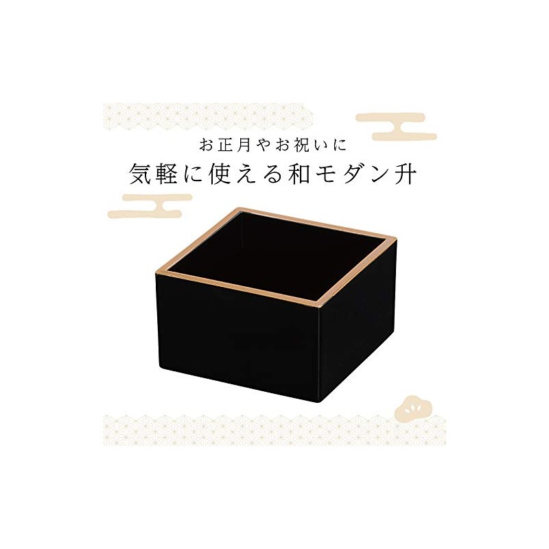 Tanaka Chopsticks Shop 039961 Liter Lacquer, Black, Round Gold