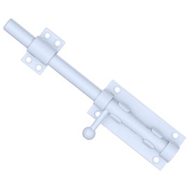 Litensh Heavy Duty Sliding Gate Latch Bolt Door Lock with Padlock Hole, 304 Stainless Steel Safety Barrel Gate Bolt Latch, 12mm Dia. Black (200MM White)