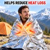 2-Pack PET Emergency Thermal Blankets, Reflective Survival Covers for Camping,