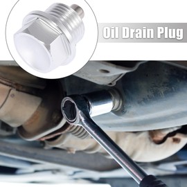X AUTOHAUX 1 Set M18 x 1.5 Magnetic Oil Drain Plug Sump Drain Nut Silver Tone