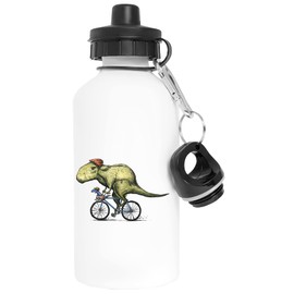 Vendax T-Rex Bikers Aluminium Weiß Wasserflasche Mit Schraubverschluss White Water Bottle With Screw Cap