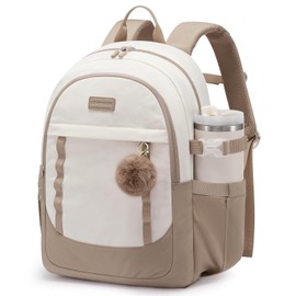 LOVEVOOK School Backpack Teenager Girls Backpack Women's 15.6 Inch Laptop School Bag with Plush Pendant Lightweight School Bag Large Casual School Bag for School College Gift