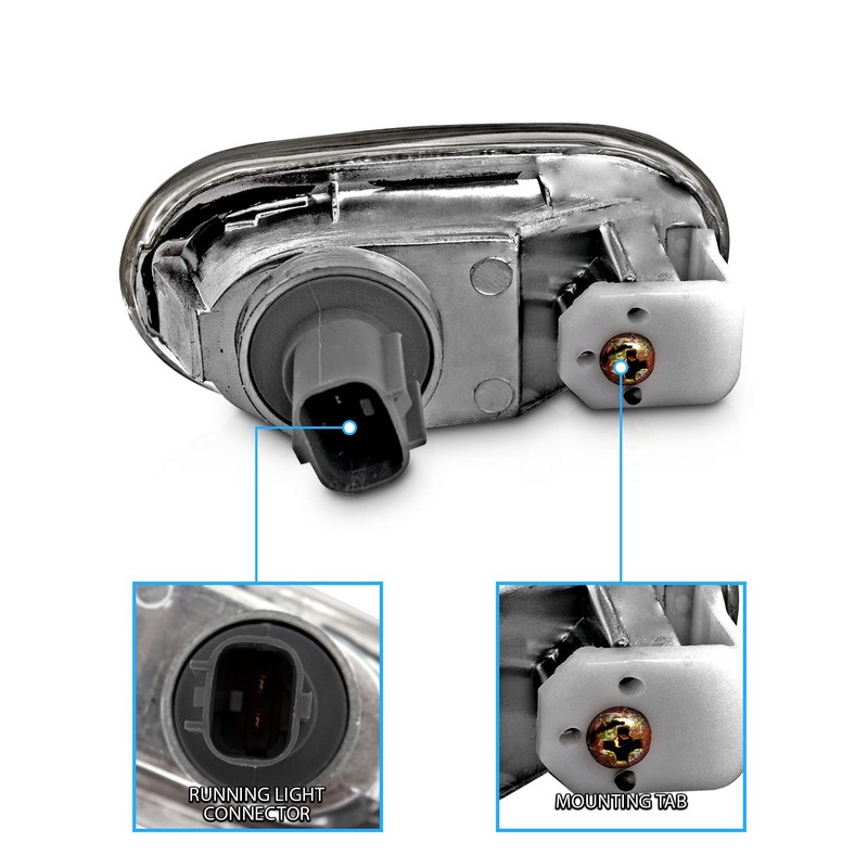 AmeriLite for 1997-2002 Mitsubishi Mirage LS/DE Coupe Sedan Chrome Side