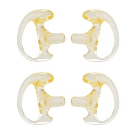 UAYESOK Clear Soft Silicone Earmold Universal Earbuds, Ear Mold Surveillance Kits for Walkie Talkie Acoustic Coil Tube Earpiece(2 Pairs, Orange, Medium Size)