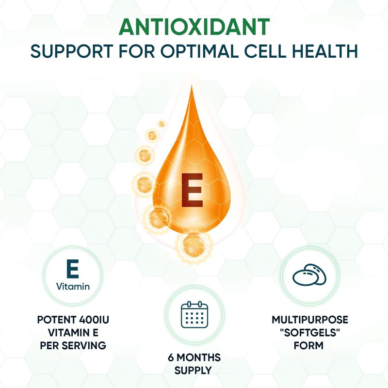 Vitamin E Capsules Softgels 400IU (Advised Intake) - 6 Month
