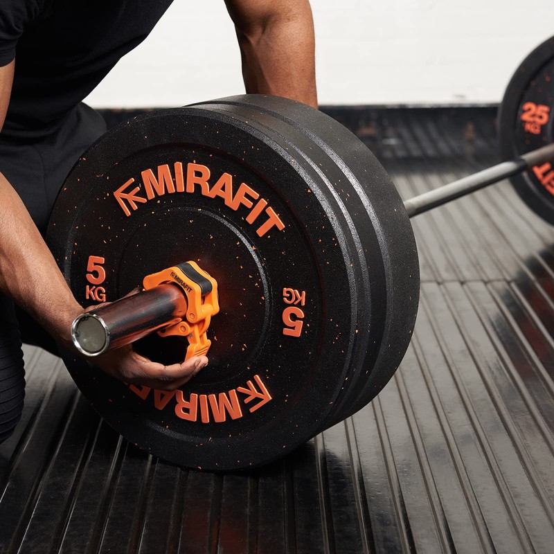 Mirafit Pair of 50mm Olympic Weight Bar Clamp Collars -