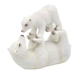 The Leonardo Collection Polar Bear With Baby Figurine For Home & Office | Home Decor Ornaments Gift For Women & Men | Beautiful Figurine For Indoor & Outdoor | Living Room Decor Ornaments