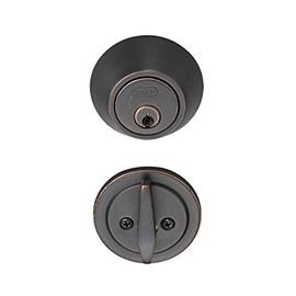 Better Home Products Single Cylinder Standard Deadbolt for Front Door and Garage Door Featuring Key Lock Security - Dark Bronze