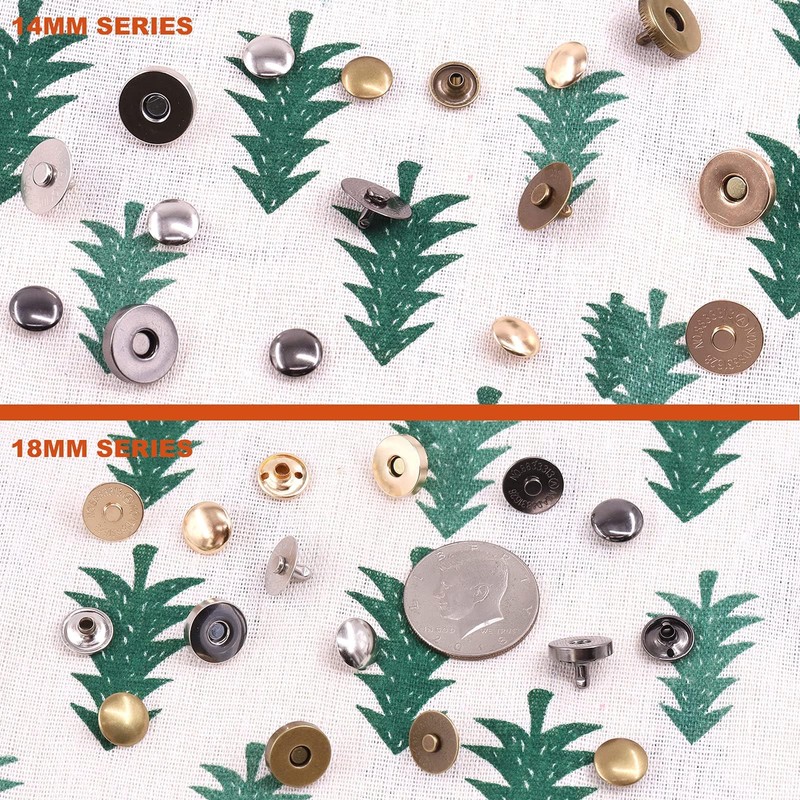 Tanstic 72 Sets 14mm and 18mm 4 Color Round Magnetic