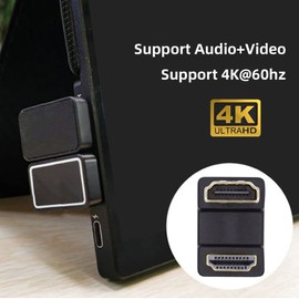 chenyang 2 Pack HDMI Male to HDMI Female 4K@60Hz 180 Degree Angled Converter Connector Adapter
