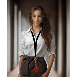 EASTERUP Long Neck Lanyard Keychain,Cool Lanyards for Keys ID Badges Wallet Phone，Premium Black Lanyards for Women/Men