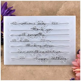 KWELLAM Words Thank You with Sympathy Hello Thinking of You Happy Birthday Stamps for Card Making Decoration and DIY Scrapbooking 9092020
