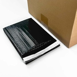 #0 6"x10" Deep Black Poly Air Bubble Mailers Peel and Seal One Case of 100pcs