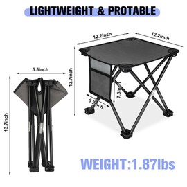 KABOER 2 Pack Folding Camping Stool Portable Outdoor Camping Chair for Fishing BBQ Hiking Gardening and Beach,Travel with Carry Bag(Grey)