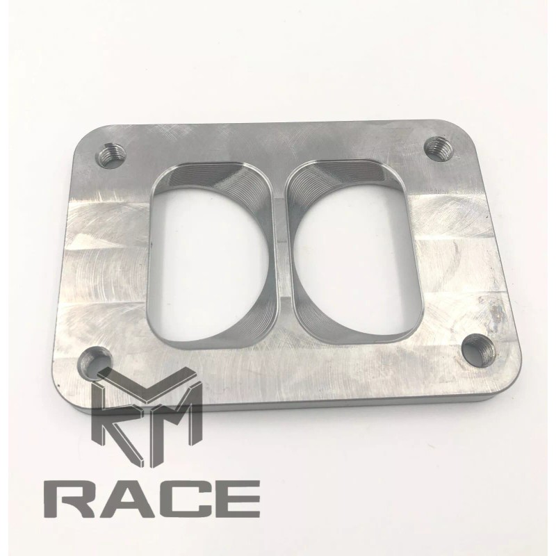 KLM T6 to DUAL 2.5" TRANSITION TURBO FLANGE THREADED 1/2"