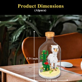 OLTLYUNH Creative Alpaca Toy Building Set,Adult Mini Animal Friend Set,Party Favors Gift for Kid,Animal Lover Office Home Decor Alpaca Building Block Kit,New Year Easter Birthday Gift for Boys Girls