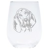 Bloodhound (B2) themed dog stemless wine glass, 17 oz.