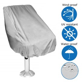 VOBOR Boat Seat Cover, 56 x 61 x 64 cm, Boat Chair Cover Made of Oxford Fabric, UV Protection, Weatherproof, Waterproof, Dustproof, with Adjustable Rope, Suitable for Most Boat Seats up to 64 cm,
