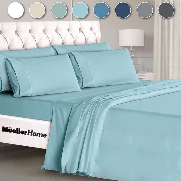 Mueller Ultratemp Bed Sheets Set, Super Soft 1800, 6 Piece