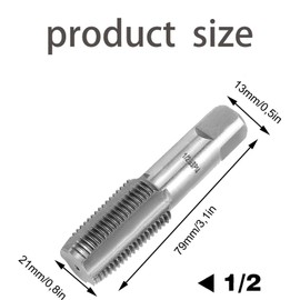 Pipe Tap Set, Carbon Steel Tap, Cutting Tap, 1/2 Inch Internal Thread, For Use in Water Pipes, Cars and Machines