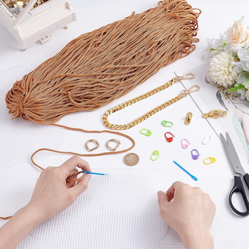FREEBLOSS DIY Plastic Canvas Mesh Bag Kit Blank Mesh Canvas