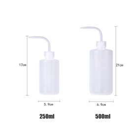 LATRAT Set of 2 Watering Cans Plastic Watering Cans Safety Bottles for Cleaning Transparent Bottles for Gardening, Plant Watering, Laboratory (250 ml)