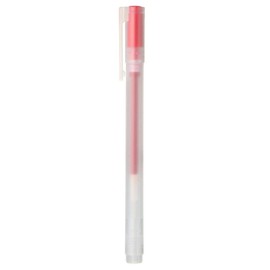 MUJI - 0.38mm Red Smooth Gel Ink Ballpoint Cap Pen (10 Pieces)