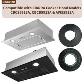 Beaufan 4 Pack CBCF005 Active Carbon Filters Compatible with CIARRA CBCB5913A Extractor Hood and Integrated Aspirant Hood CBCS5913A