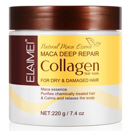 Btefls Collagen Hair Mask - 7.4 Fl Oz, Deep Hydration & Repair for Dry, Damaged Hair, Natural Collagen Mask for Hair Treatment, Suitable for All Hair Types