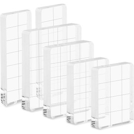 6 Pieces Acrylic Stamp Block, Clear Acrylic Block for Stamping, Decorative Stamp Block for DIY Works, Stamp Block for Scrapbooking Crafts Clear Stamp Block Tool