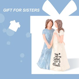 Sister Gifts from Sisters for Women, Gifts for Best Sisters, Best Sister Birthday Gifts, Hand Painted Sculpture Hand Holding Friendship Gifts，Sisters Figurines（Beige）