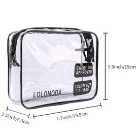 Transparent Toiletry Bag, 2 Transparent Aeroplane Bags, Cosmetic Bag for Suitcase, Toiletry Bag for Transporting Liquids, Transparent Toilet Bag for Men and Women, Black, M