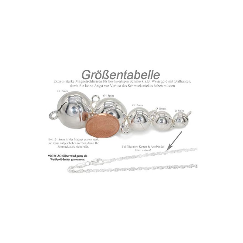 My Home Crystal - Ball Magnetic Clasp, Magnetic Clasp, 925