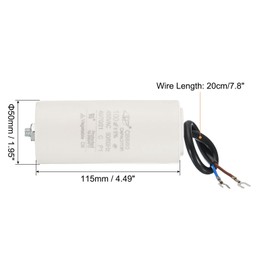 TOP-VIGOR 2Pcs 100uf CBB60 Run Capacitor, AC 450V 2 Wires U Terminal Wires 50/60Hz Cylinder Bottom with M8 Screw for Washing Machine, Cleaning Machine Pump Motor Starts