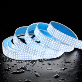 Quad Row Bright Outdoor IP67 Waterproof LED Light Strip 5M, 24V 2400 LEDs 17,650 lm/Roll High Output 6000K Daylight White CRI90+ 2835SMD 33mm Wide LED Strip Light with Adhesive (5m/16.4ft 6000K IP67)