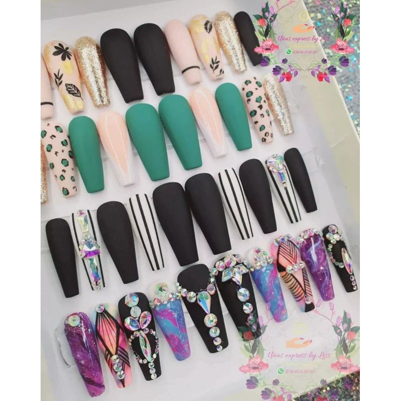 Uñas express by Liss 4 Hermosos Sets De Uñas Press